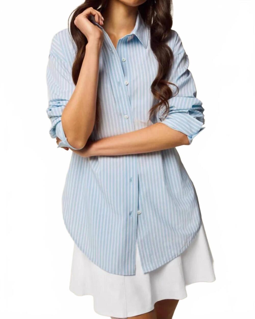 NEW GREYSON CLOTHIERS windsor stripe ashe button down shirt in air